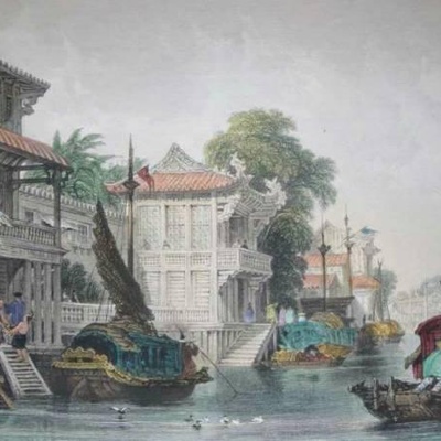 china-homan-kanal-in-kanton-stahlstich-um-1850